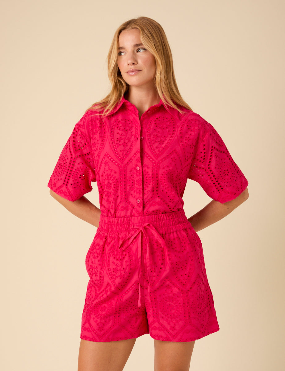 Secondary image ofPink Broderie Jet Shorts