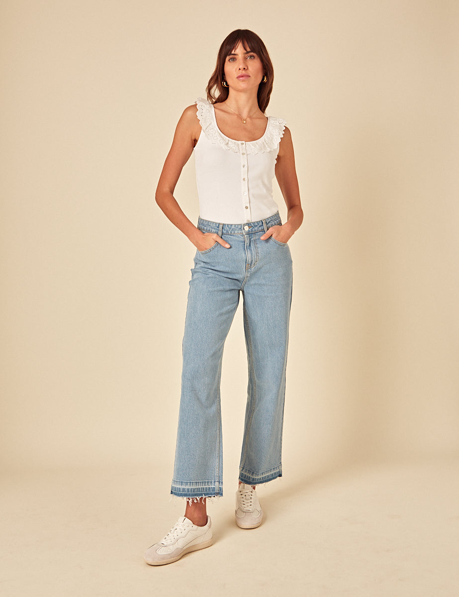 Secondary image of White Frill Collar Vest Top
